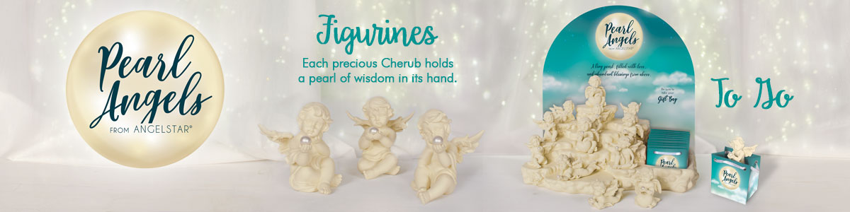 Pearl Angel Figurines - Each precious Cherub holds a pearl of wisdom in its hand.