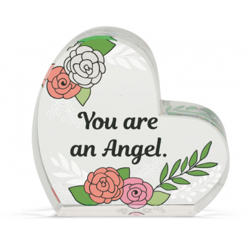 Heart of AngelStar Glass Plaque - Angel